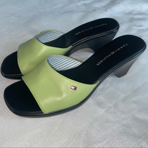 Leather Heel Flip Flop Sandal Shoes 